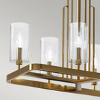 QN-KIMROSE10-BNB Kimrose 10 Light Linear Chandelier - Brass Brushed Natural Brass