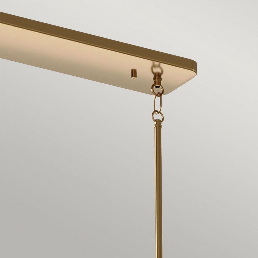 QN-KIMROSE10-BNB Kimrose 10 Light Linear Chandelier - Brass Brushed Natural Brass