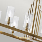 QN-KIMROSE10-BNB Kimrose 10 Light Linear Chandelier - Brass Brushed Natural Brass