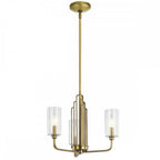 QN-KIMROSE3-BNB Kimrose 3 Light Chandelier - Brass Brushed Natural Brass