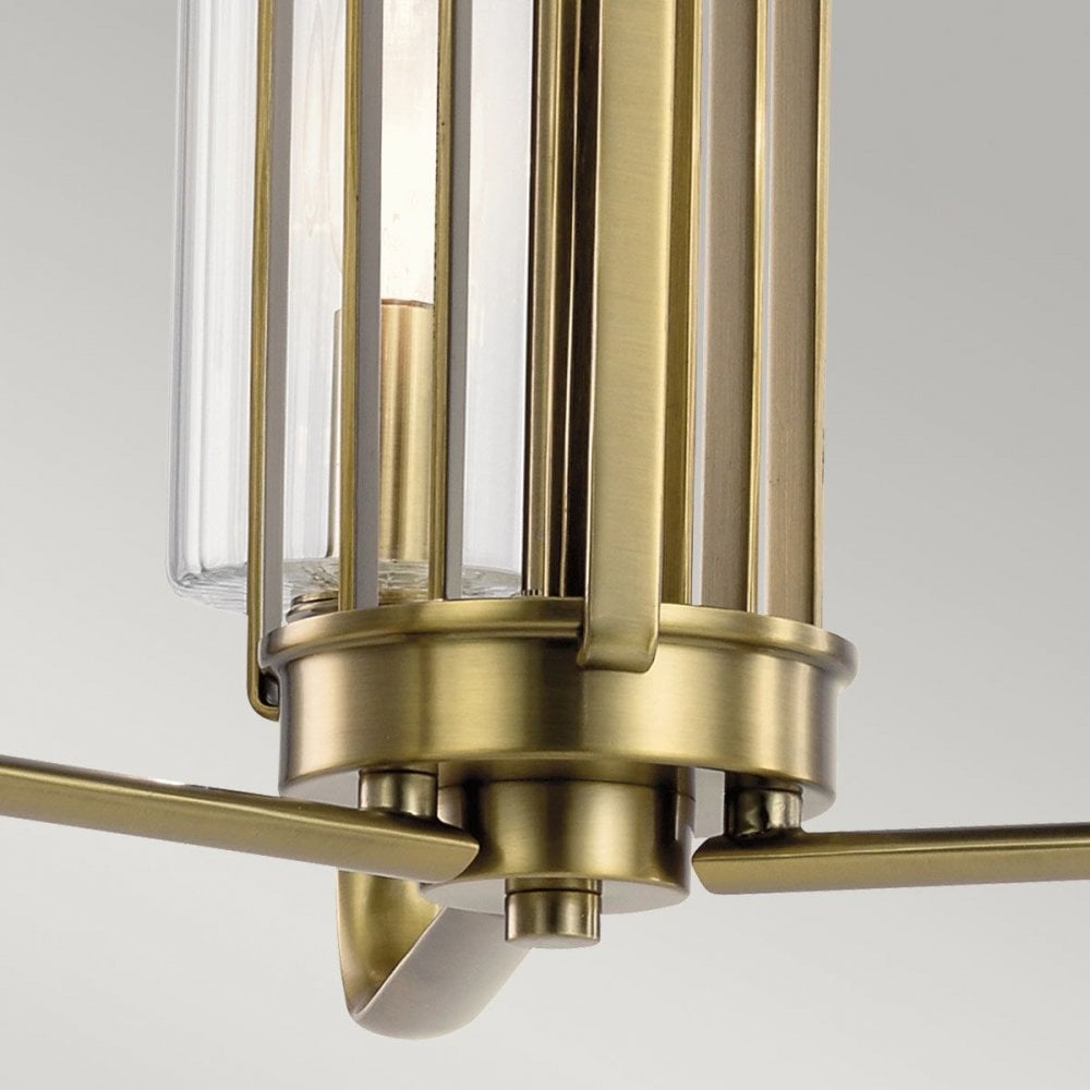 QN-KIMROSE3-BNB Kimrose 3 Light Chandelier - Brass Brushed Natural Brass