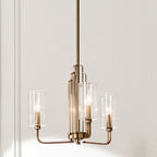 QN-KIMROSE3-BNB Kimrose 3 Light Chandelier - Brass Brushed Natural Brass