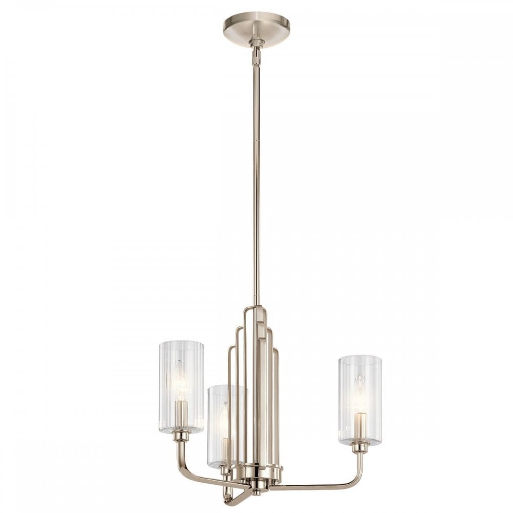 QN-KIMROSE3-PN Kimrose 3 Light Chandelier - Polished Nickel