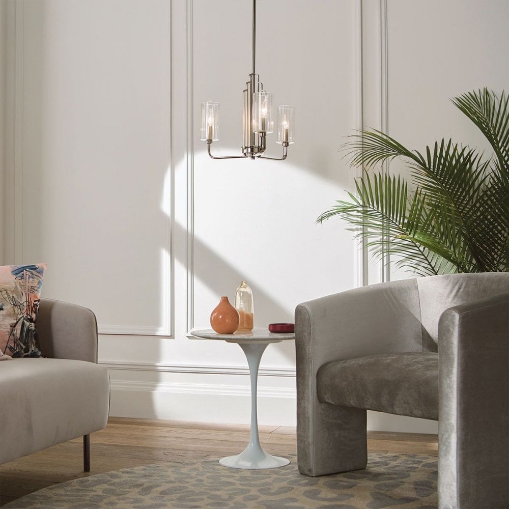 QN-KIMROSE3-PN Kimrose 3 Light Chandelier - Polished Nickel