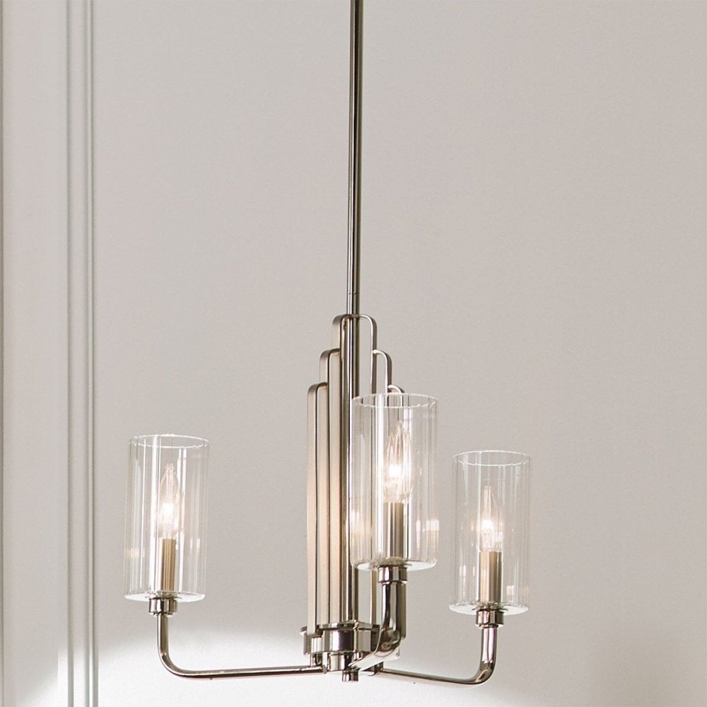 QN-KIMROSE3-PN Kimrose 3 Light Chandelier - Polished Nickel
