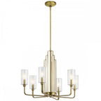 QN-KIMROSE6-BNB Kimrose 6 Light Chandelier - Brass Brushed Natural Brass