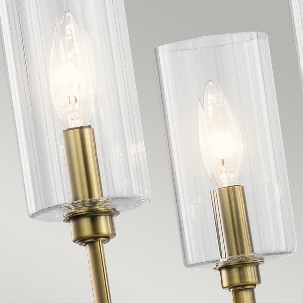 QN-KIMROSE6-BNB Kimrose 6 Light Chandelier - Brass Brushed Natural Brass
