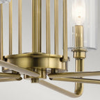QN-KIMROSE6-BNB Kimrose 6 Light Chandelier - Brass Brushed Natural Brass
