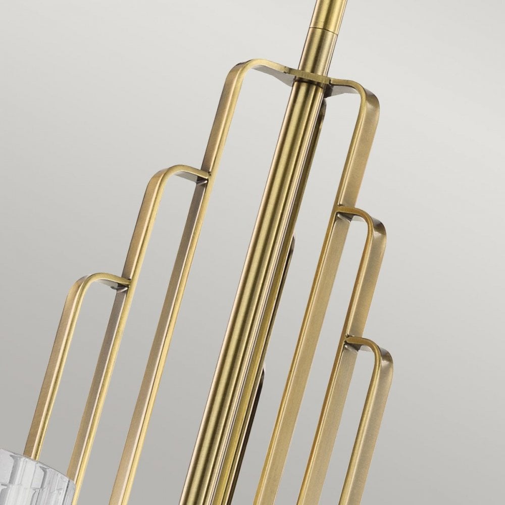 QN-KIMROSE6-BNB Kimrose 6 Light Chandelier - Brass Brushed Natural Brass