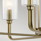 QN-KIMROSE6-BNB Kimrose 6 Light Chandelier - Brass Brushed Natural Brass
