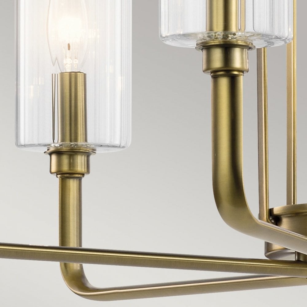 QN-KIMROSE6-BNB Kimrose 6 Light Chandelier - Brass Brushed Natural Brass