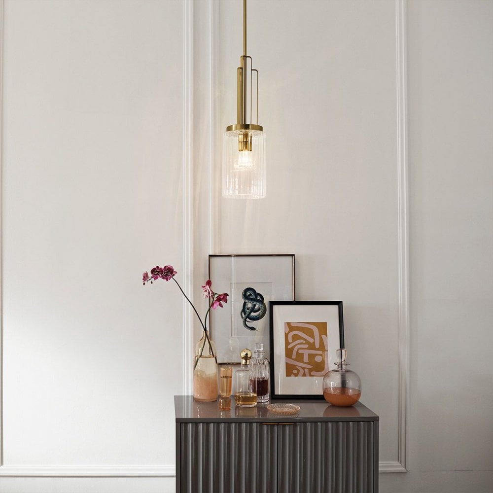 QN-KIMROSE-MP-BNB Kimrose 1 Light Mini Pendant - Brass Brushed Natural Brass