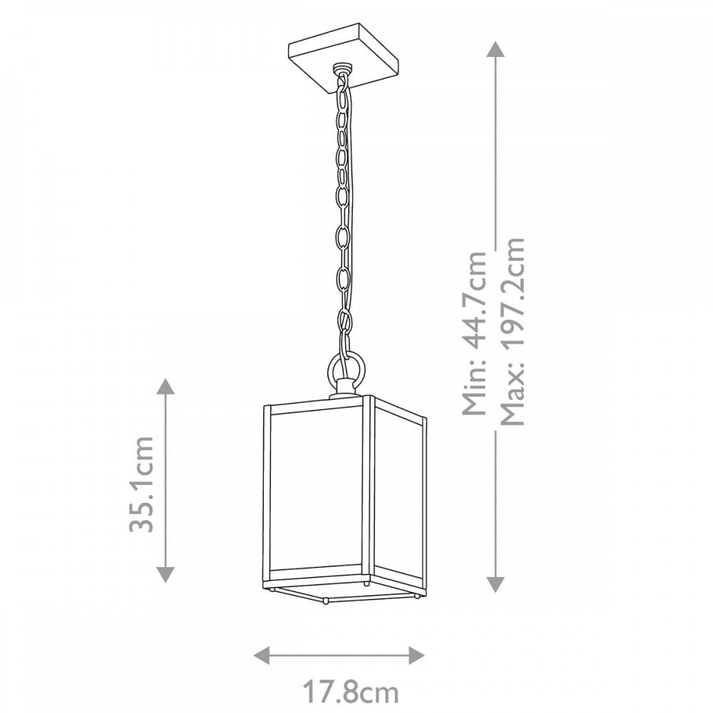 QN-LAHDEN8-M-WZC Lahden 1 Light Chain Lantern Weathered Zinc