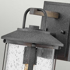 QN-LAKEHOUSE2-S-DZ Lakehouse 1 Light Small Wall Lantern Aged Zinc with Driftwood Grey