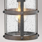 QN-LAKEHOUSE2-S-DZ Lakehouse 1 Light Small Wall Lantern Aged Zinc with Driftwood Grey