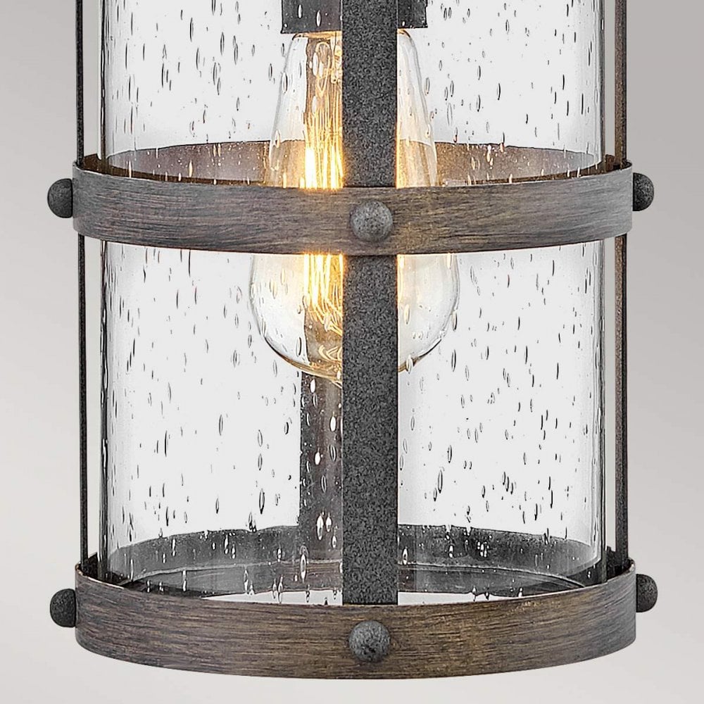 QN-LAKEHOUSE2-S-DZ Lakehouse 1 Light Small Wall Lantern Aged Zinc with Driftwood Grey