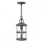QN-LAKEHOUSE8-S-DZ Lakehouse 1 Light Small Chain Lantern Aged Zinc with Driftwood Grey