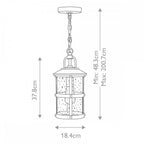 QN-LAKEHOUSE8-S-DZ Lakehouse 1 Light Small Chain Lantern Aged Zinc with Driftwood Grey