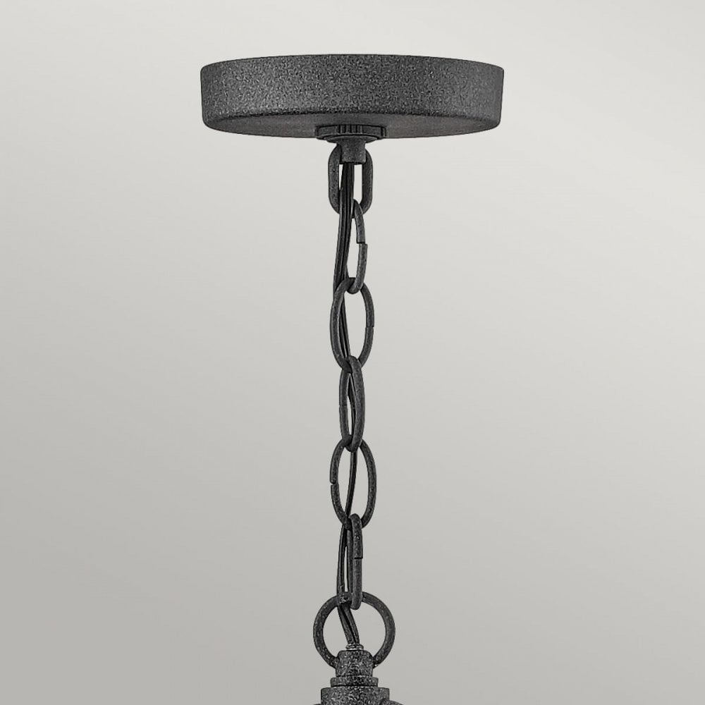 QN-LAKEHOUSE8-S-DZ Lakehouse 1 Light Small Chain Lantern Aged Zinc with Driftwood Grey