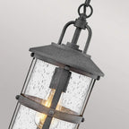 QN-LAKEHOUSE8-S-DZ Lakehouse 1 Light Small Chain Lantern Aged Zinc with Driftwood Grey