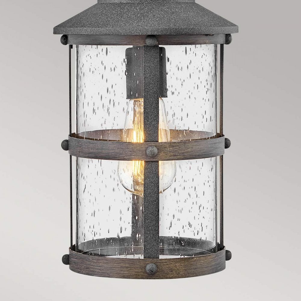 QN-LAKEHOUSE8-S-DZ Lakehouse 1 Light Small Chain Lantern Aged Zinc with Driftwood Grey