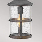 QN-LAKEHOUSE8-S-DZ Lakehouse 1 Light Small Chain Lantern Aged Zinc with Driftwood Grey