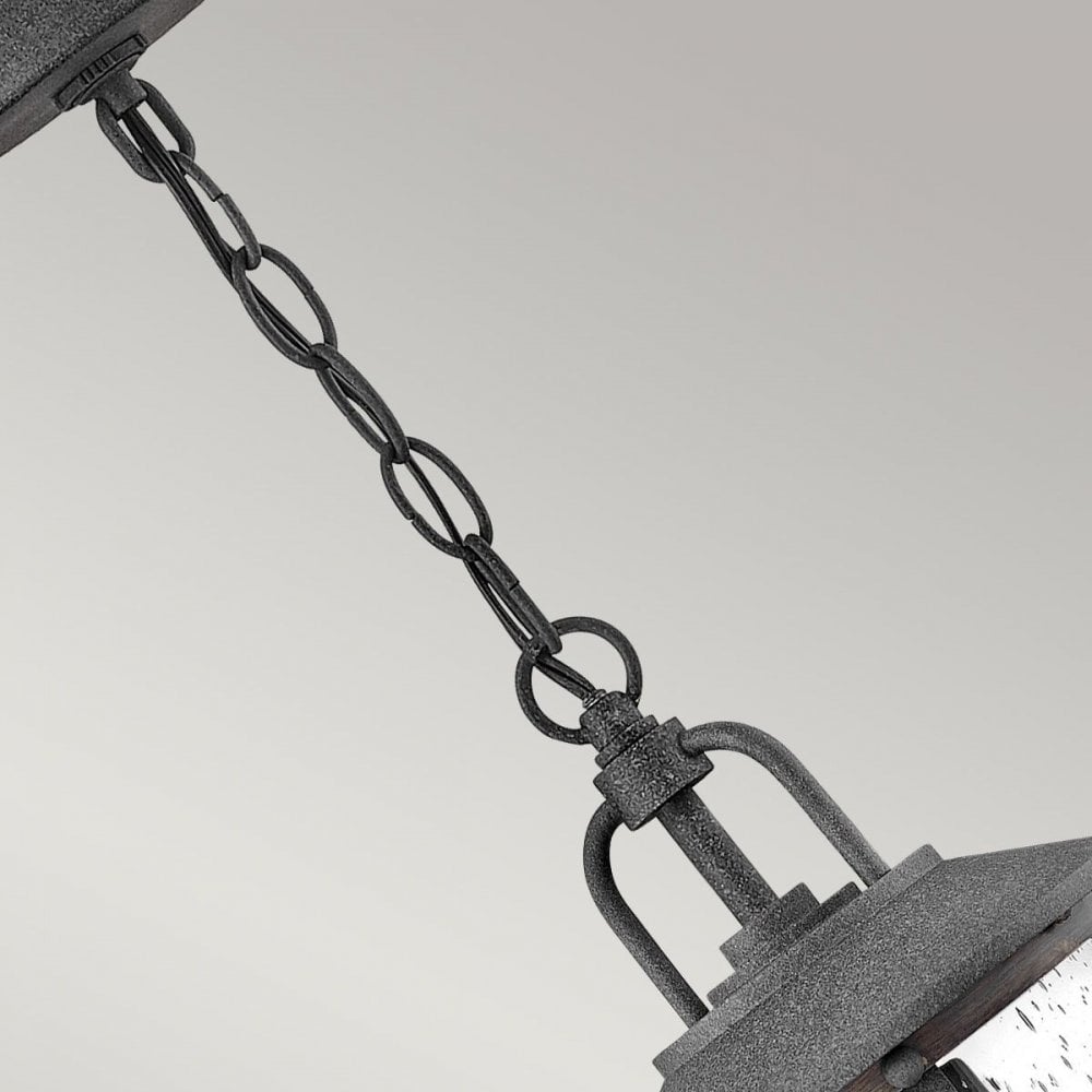 QN-LAKEHOUSE8-S-DZ Lakehouse 1 Light Small Chain Lantern Aged Zinc with Driftwood Grey