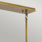 QN-LINARA-ISLE-BK Linara 5 Light Linear Chandelier Black & Natural Brass