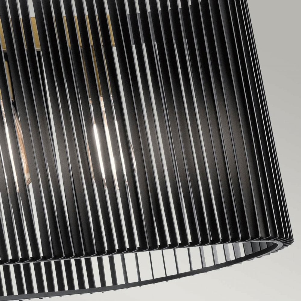 QN-LINARA-ISLE-BK Linara 5 Light Linear Chandelier Black & Natural Brass