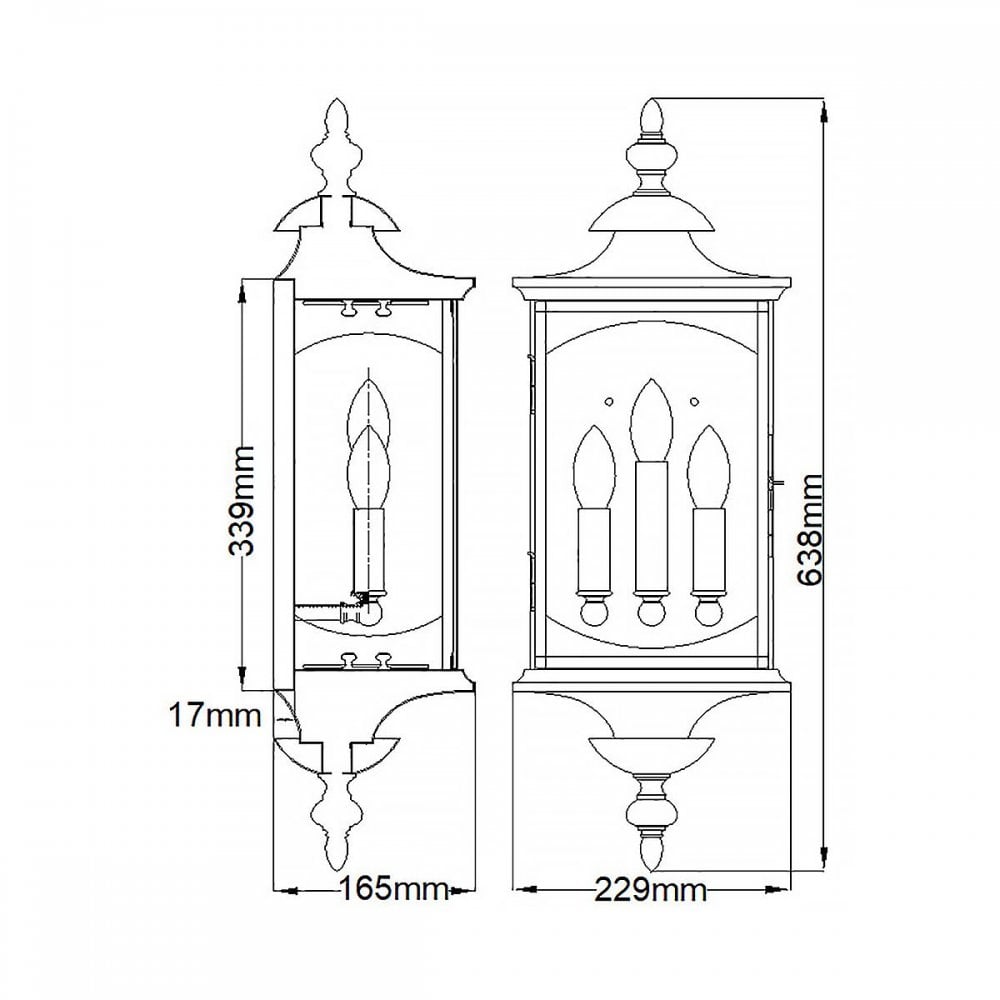 QN-MARKET-SQUARE-L Market Square 3 Light Wall Light Oil Rubbed Bronze