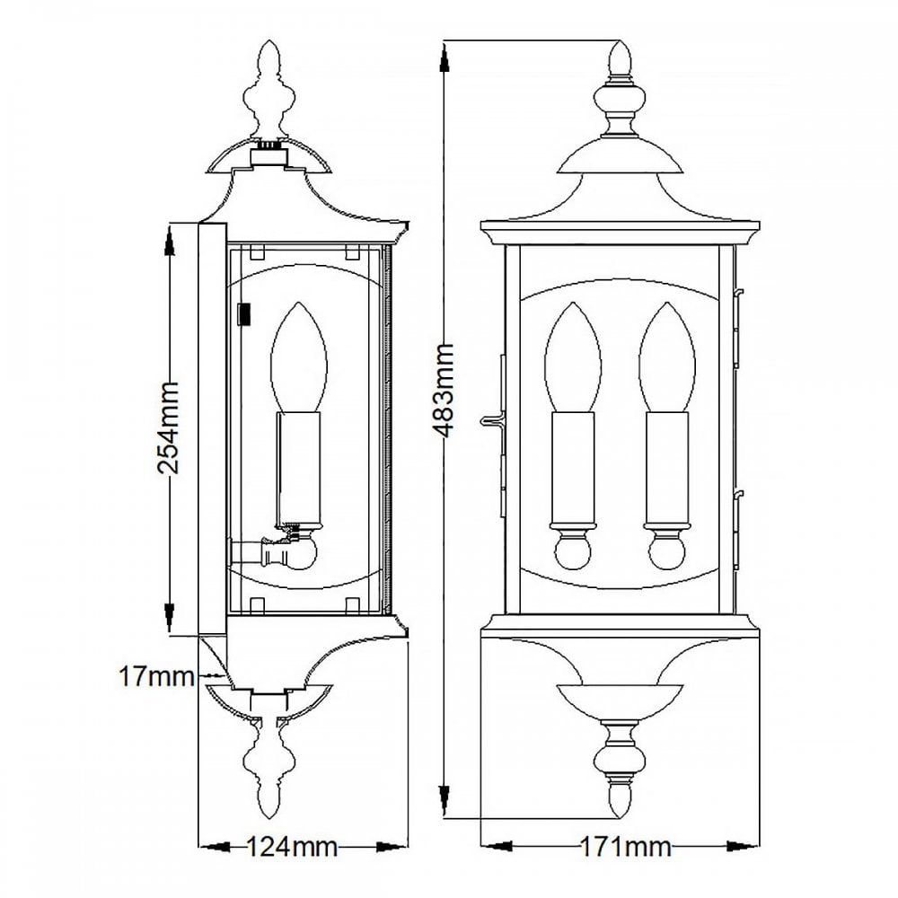 QN-MARKET-SQUARE-M Market Square 2 Light Wall Light Oil Rubbed Bronze