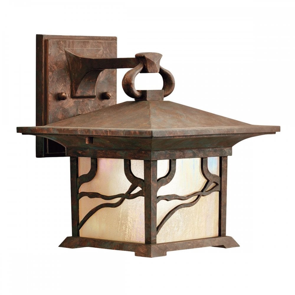 QN-MORRIS-M Morris 1 Light Medium Wall Lantern Distressed Copper