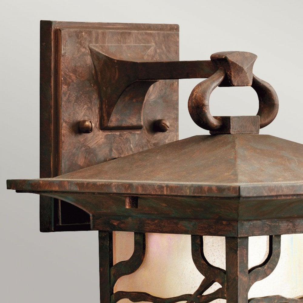 QN-MORRIS-M Morris 1 Light Medium Wall Lantern Distressed Copper