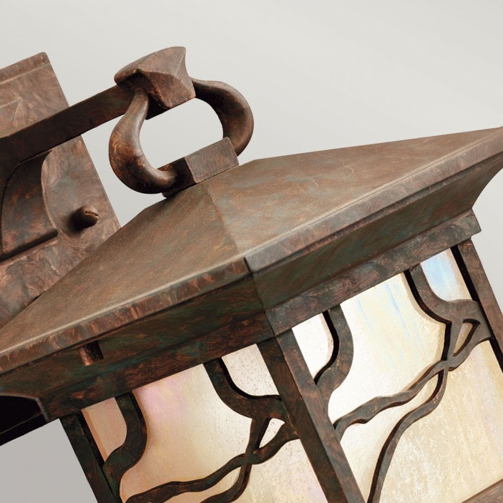 QN-MORRIS-M Morris 1 Light Medium Wall Lantern Distressed Copper