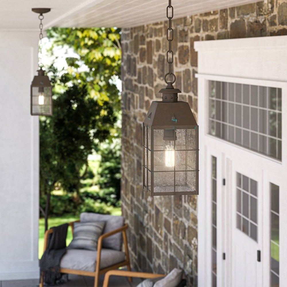 QN-NANTUCKET8-M-AS Nantucket 1 Light Medium Chain Lantern Aged Brass