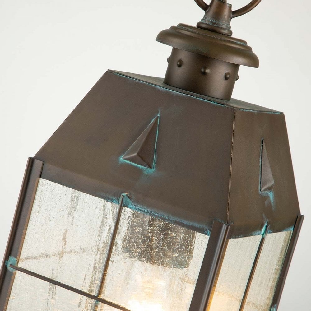 QN-NANTUCKET8-M-AS Nantucket 1 Light Medium Chain Lantern Aged Brass