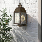 QN-NANTUCKET-M-AS Nantucket 1 Light Medium Wall Lantern Aged Brass