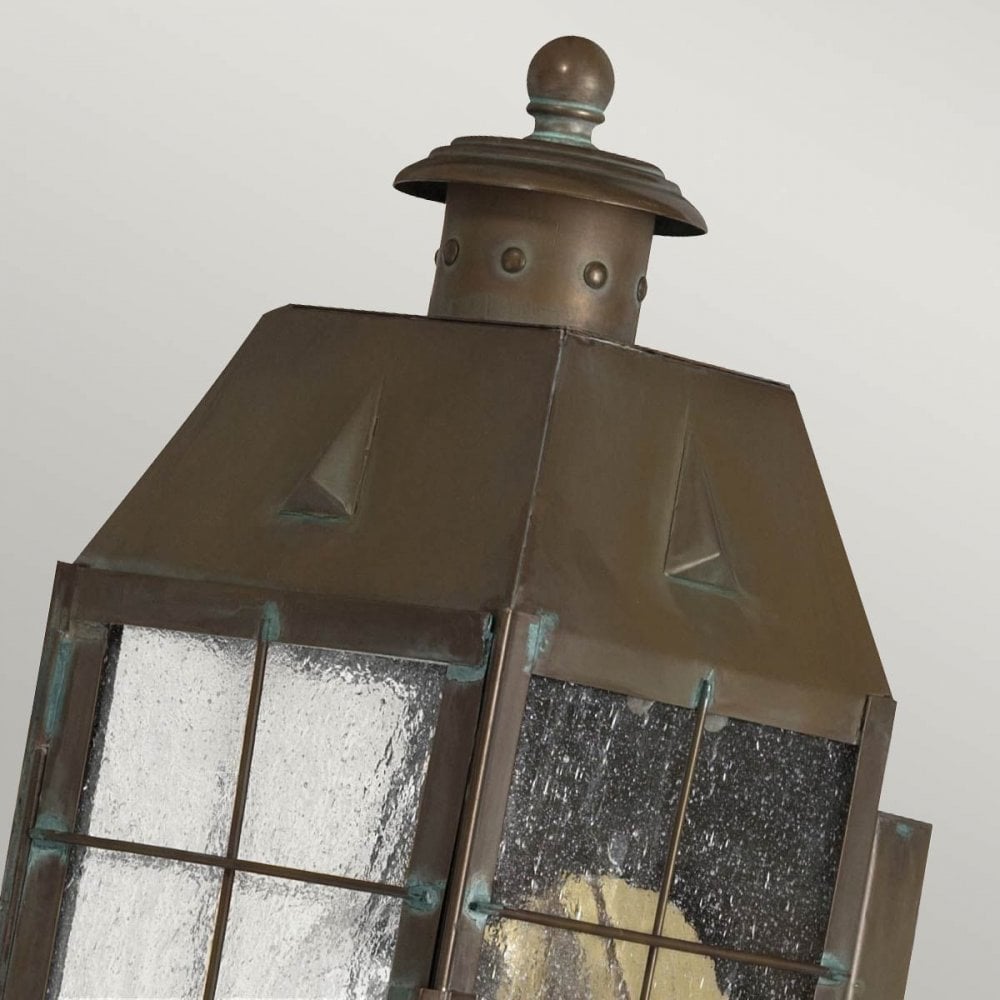 QN-NANTUCKET-M-AS Nantucket 1 Light Medium Wall Lantern Aged Brass