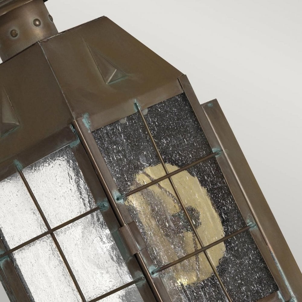 QN-NANTUCKET-M-AS Nantucket 1 Light Medium Wall Lantern Aged Brass