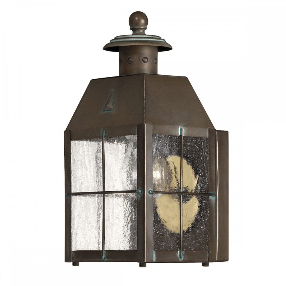 QN-NANTUCKET-XS-AS Nantucket 1 Light Extra Small Wall Lantern Aged Brass