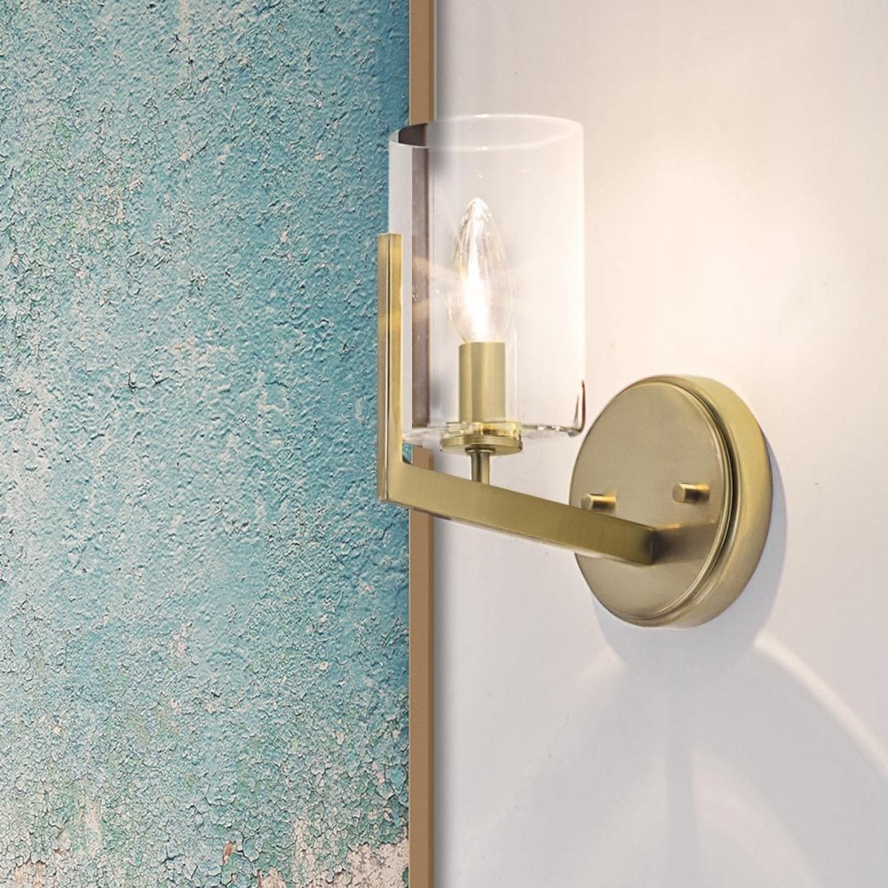 QN-NYE1-BNB Nye 1 Light Wall Light - Brass Brushed Natural Brass