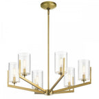 QN-NYE6-BNB Nye 6 Light Chandelier - Brass Brushed Natural Brass