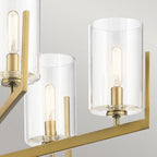 QN-NYE6-BNB Nye 6 Light Chandelier - Brass Brushed Natural Brass