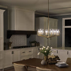 QN-NYE6-BNB Nye 6 Light Chandelier - Brass Brushed Natural Brass
