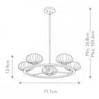 QN-PIM5-FXG Pim 5 Light Chandelier - Gold