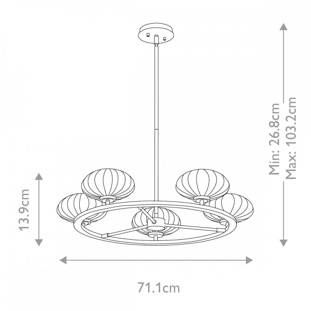 QN-PIM5-FXG Pim 5 Light Chandelier - Gold