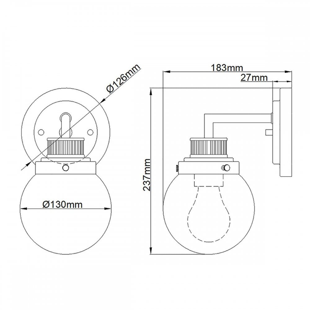 QN-POPPY1-HB-BATH Poppy 1 Light Wall Light - Brass