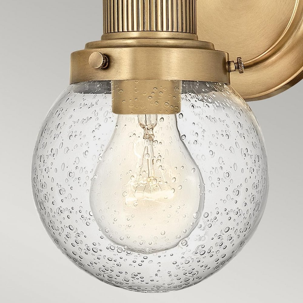 QN-POPPY1-HB-BATH Poppy 1 Light Wall Light - Brass