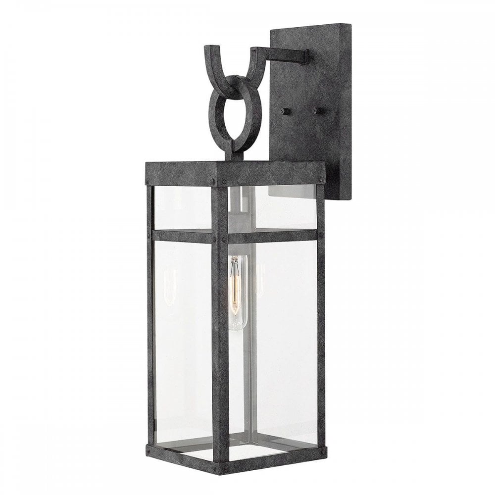 QN-PORTER-L-DZ Porter 1 Light Large Wall Lantern Aged Zinc