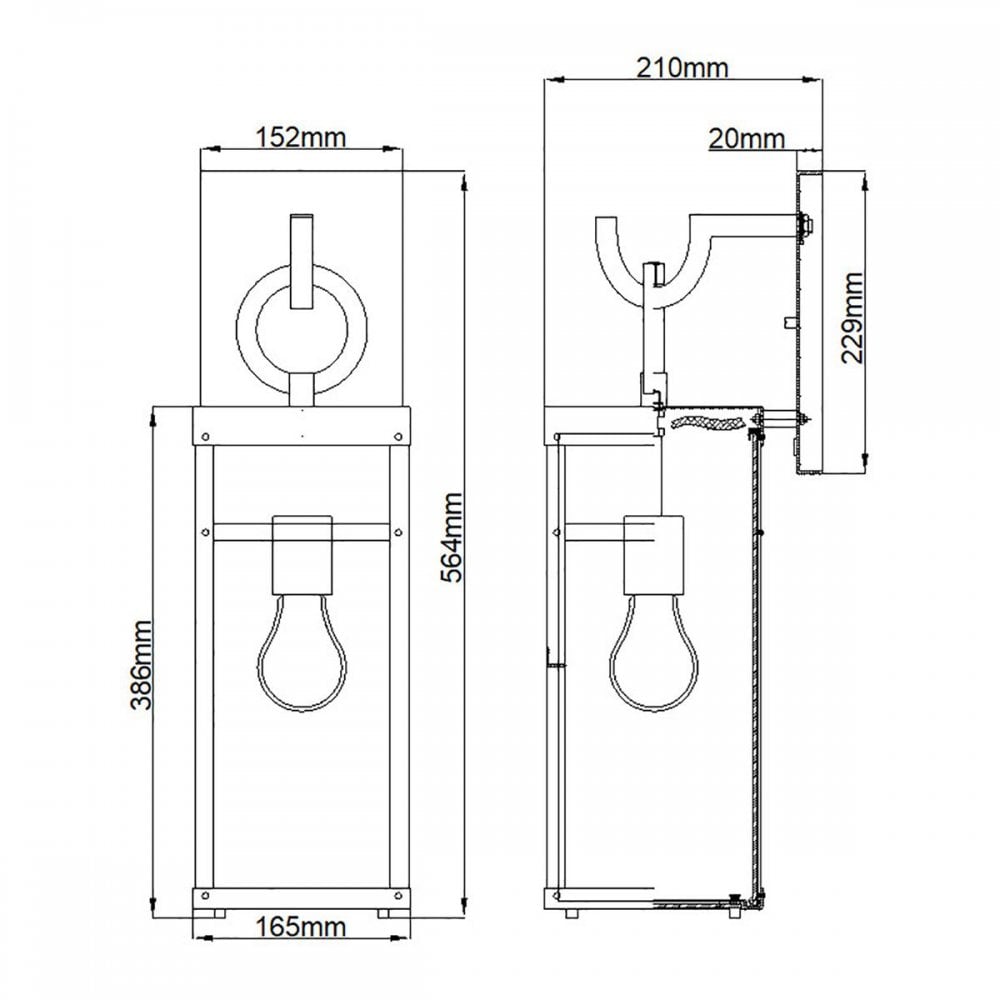 QN-PORTER-L-DZ Porter 1 Light Large Wall Lantern Aged Zinc